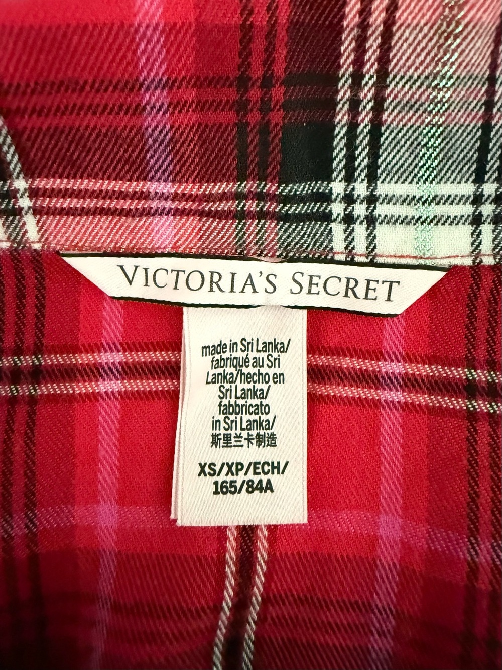 Victoria’s Secret Plaid Pajama Set XS Red Pink Button Up Pants - Picture 5 of 10